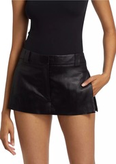 Alexander Wang Coated Linen-Blend Slit Skort