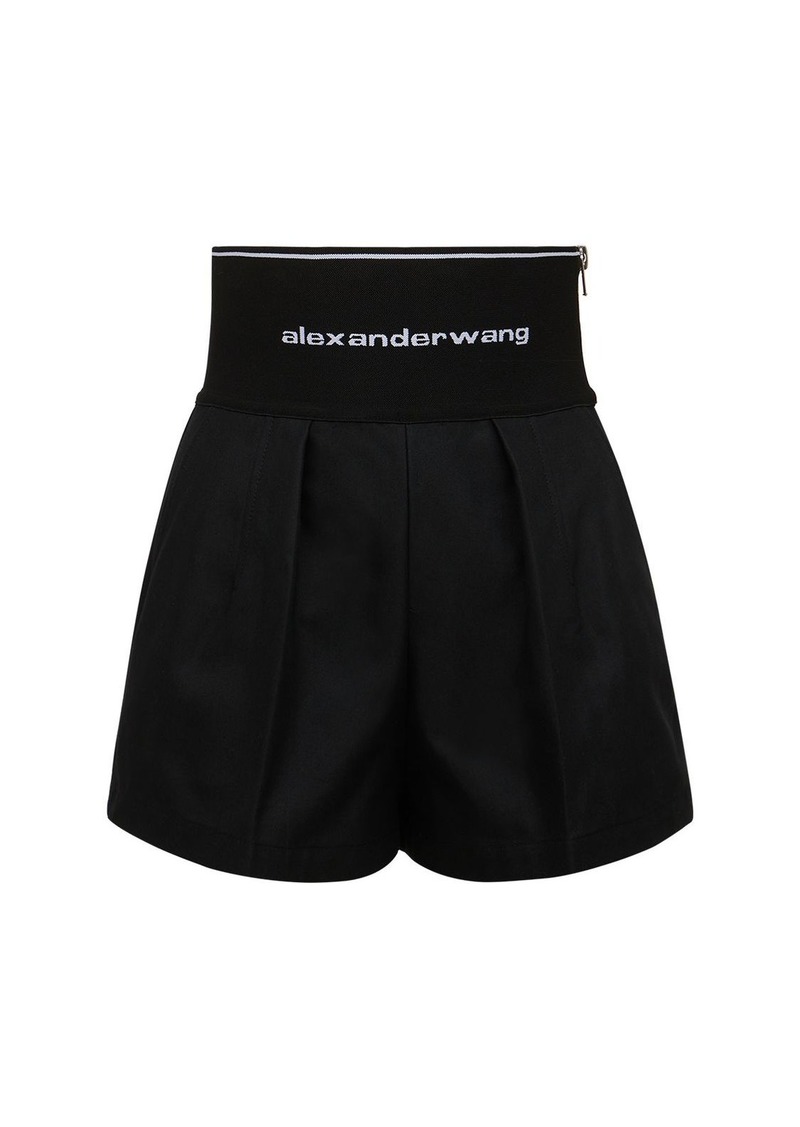 Alexander Wang Logo Cotton Blend Safari Shorts