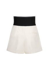 Alexander Wang Cotton Safari Shorts W/ Logo Waistband