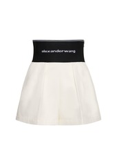 Alexander Wang Cotton Safari Shorts W/ Logo Waistband