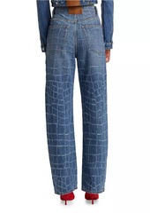 Alexander Wang Croc Rip Balloon High-Rise Jeans