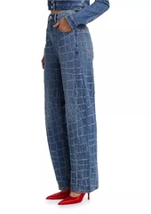 Alexander Wang Croc Rip Balloon High-Rise Jeans