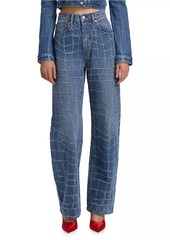 Alexander Wang Croc Rip Balloon High-Rise Jeans