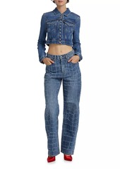 Alexander Wang Croc Rip Balloon High-Rise Jeans