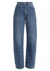 Alexander Wang Croc Rip Balloon High-Rise Jeans