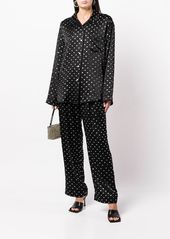Alexander Wang crystal-embellished silk pajama shirt