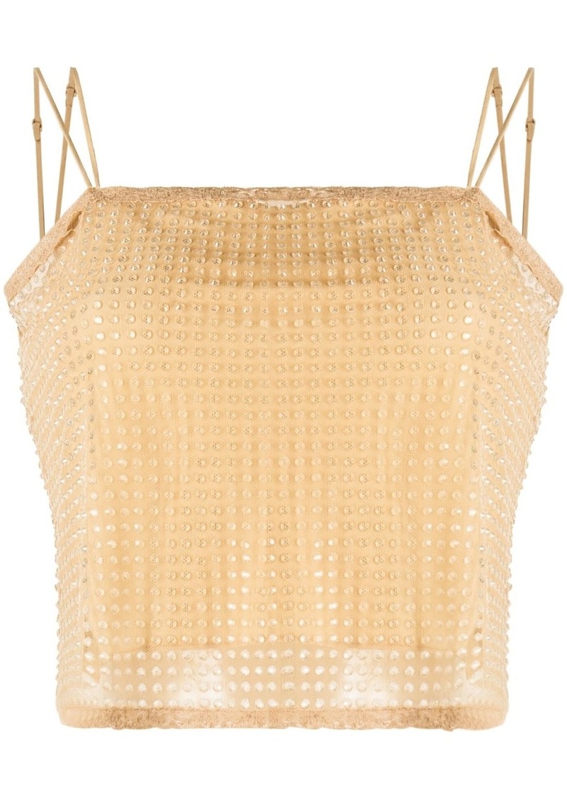 Alexander Wang crystal-embellished top