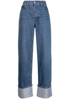 Alexander Wang crystal-embellished wide-leg jeans