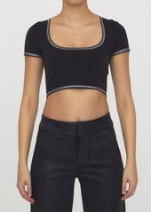 Alexander Wang Crystal logo crop-top