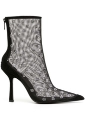 Alexander Wang crystal-logo mesh boots