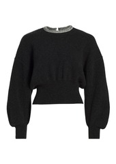 Alexander Wang Crystal-Trim Cropped Sweater