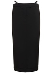 Alexander Wang Fitted Tech Long Skirt W/straps