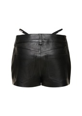 Alexander Wang Leather Mini Skort W/ Buckle Belt