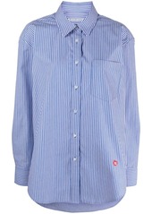 Alexander Wang logo-appliqué striped boyfriend shirt