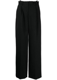 Alexander Wang logo-embellished layered wide-leg trousers