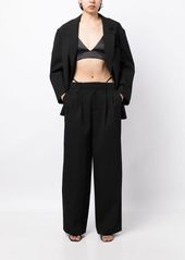 Alexander Wang logo-embellished layered wide-leg trousers