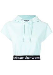 Alexander Wang logo-hem cropped hoodie