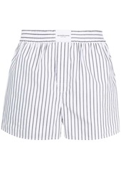 Alexander Wang logo-patch striped poplin shorts