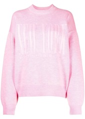 Alexander Wang logo-print long-sleeved jumper