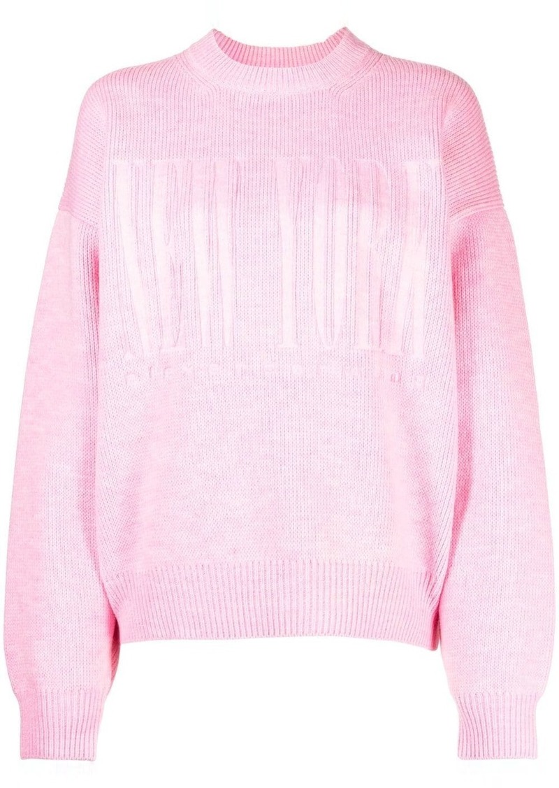 Alexander Wang logo-print long-sleeved jumper