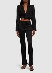 Alexander Wang Logo Tailored Cotton Blend Leggings