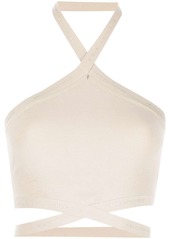 Alexander Wang logo-trim halterneck top