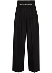 Alexander Wang logo-waist wide-leg trousers