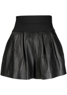 Alexander Wang logo-waistband leather shorts