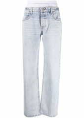 Alexander Wang logo-waistband straight-leg jeans