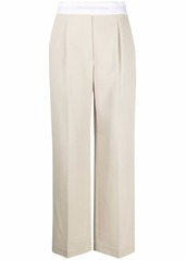 Alexander Wang logo-waistband straight-leg trousers