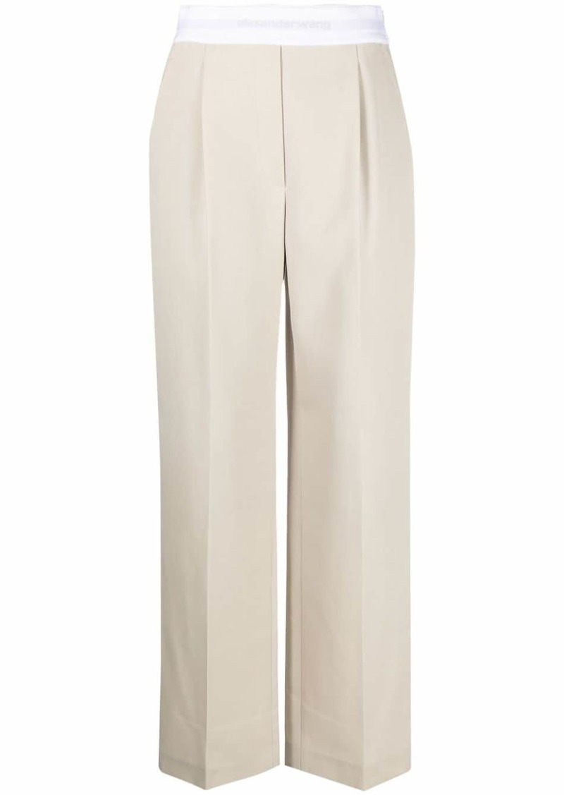 Alexander Wang logo-waistband straight-leg trousers