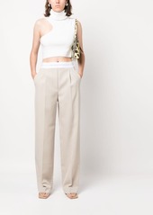 Alexander Wang logo-waistband straight-leg trousers