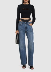 Alexander Wang Mid Rise Relaxed Cotton Denim Jeans