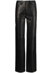 Alexander Wang mid-rise straight-leg leather trousers