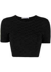 Alexander Wang logo-jacquard cropped T-shirt