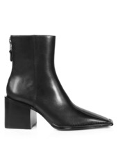 Alexander Wang Parker Square-Toe Leather Ankle Boots