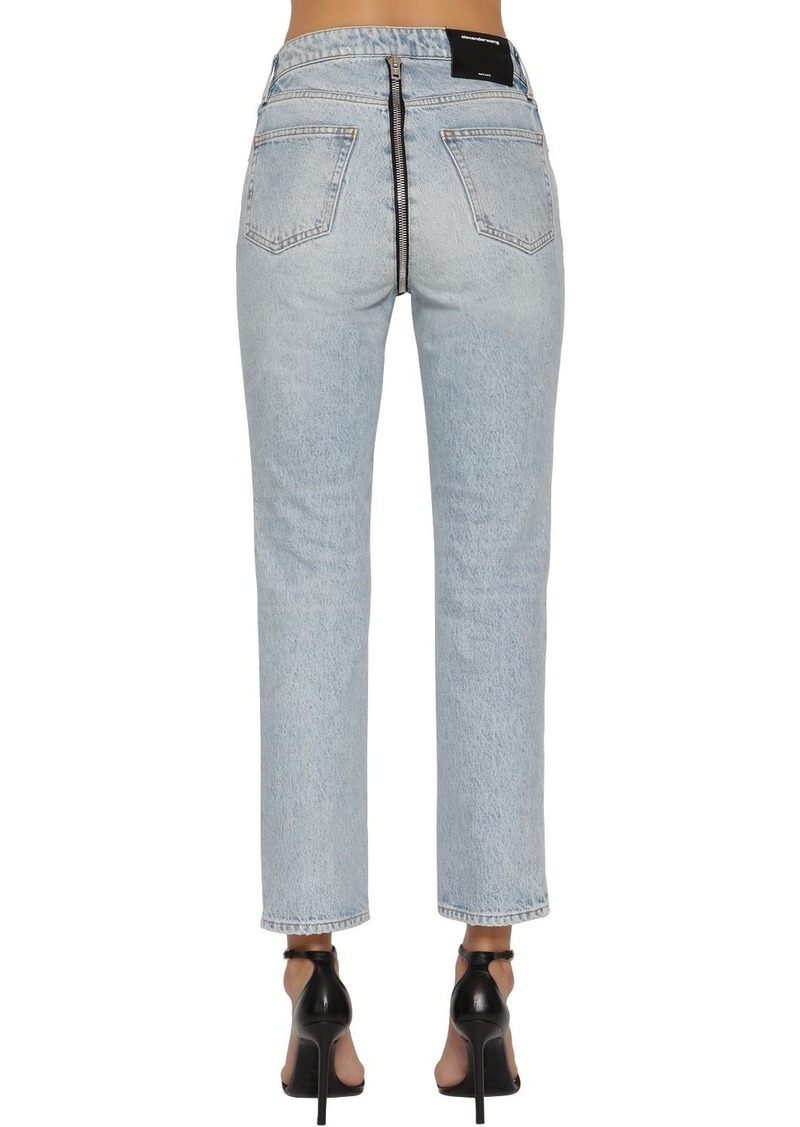 Alexander Wang Skinny Cotton Denim Jeans W/ Back Zip | Denim