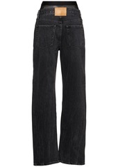 Alexander Wang Slit Hem Jeans W/ Mesh Underwear