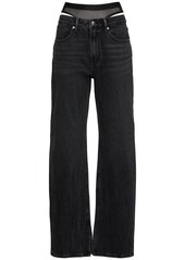 Alexander Wang Slit Hem Jeans W/ Mesh Underwear