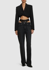 Alexander Wang Slit Hem Jeans W/ Mesh Underwear