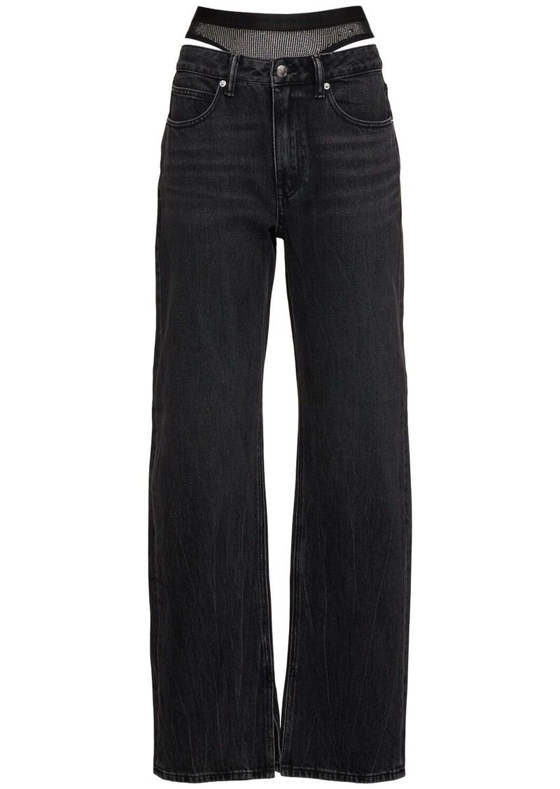 Alexander Wang Slit Hem Jeans W/ Mesh Underwear