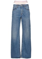 Alexander Wang Slit Hem Jeans W/ Mesh Underwear