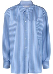 Alexander Wang logo-appliqué striped boyfriend shirt