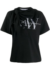 Alexander Wang tie-detail logo-print T-shirt