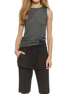 Alexander Wang Twisted Graphic Stripe Tank Top In Multi