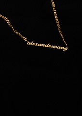 Alexander Wang V-neck Wool Blend Top W/ Logo Necklace