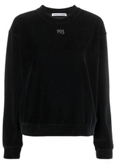 Alexander Wang velour crystal-embellished sweatshirt