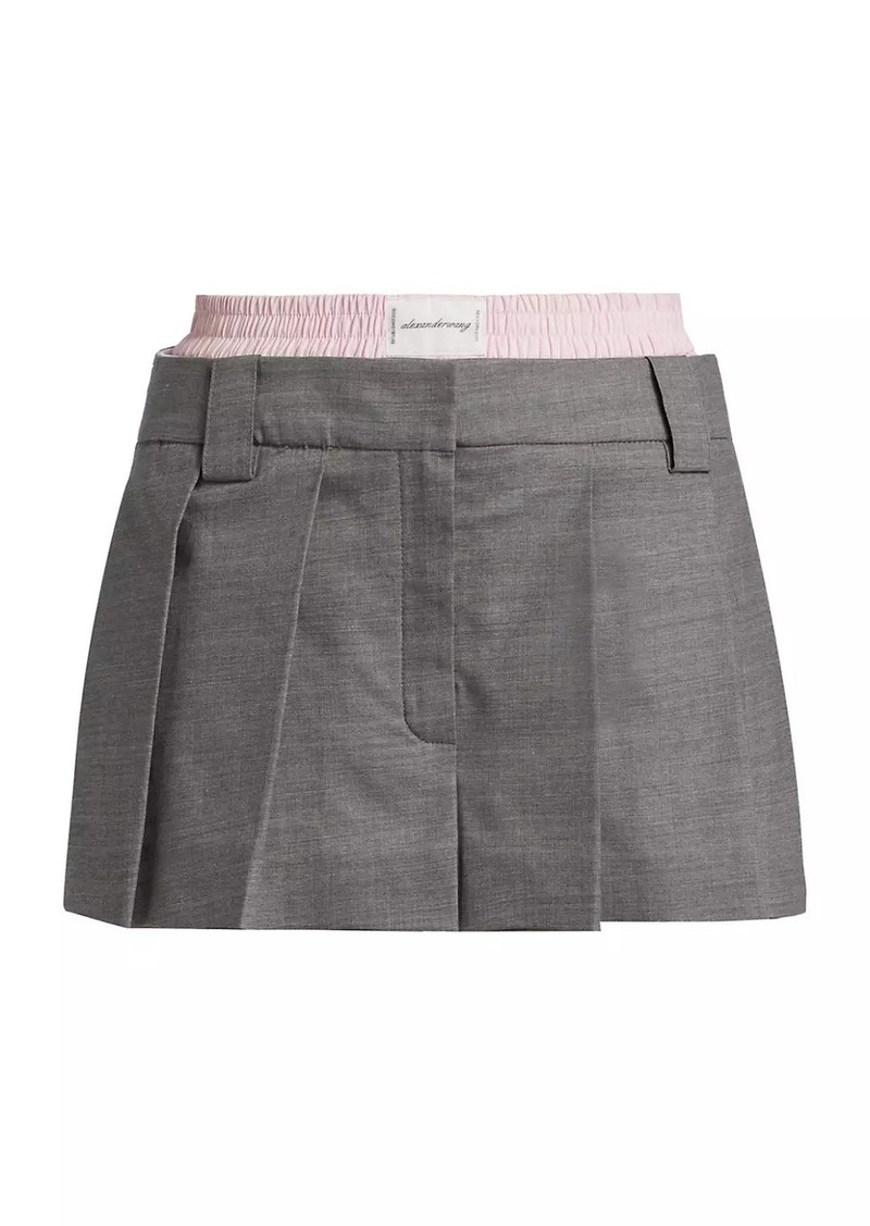 Alexander Wang Wool-Blend Pleated Boxer Skort