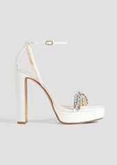 Alexandre Birman - Agnes crystal-embellished faille platform sandals - White - EU 39