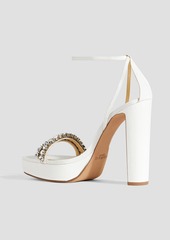 Alexandre Birman - Agnes crystal-embellished faille platform sandals - White - EU 39